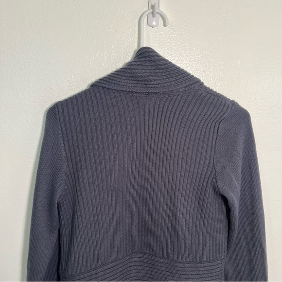 Basic H&M Open Front Cardigan Sweater Blue Gray S - Picture 5 of 8
